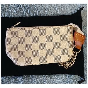 Checkered Mini Bag with Chain Accent